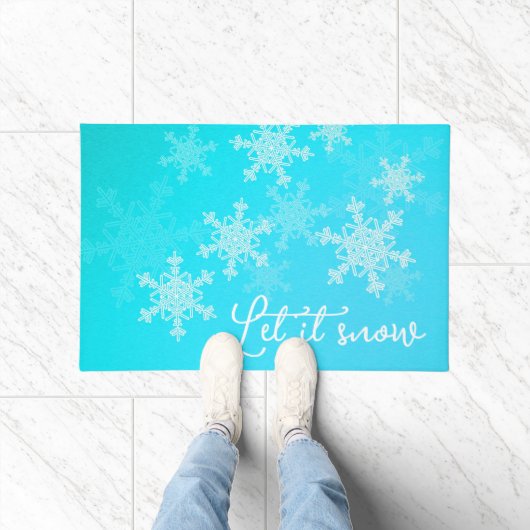 Lassen Sie es Schneeflocken Minimalistisch Fußmatte (Indoor)
