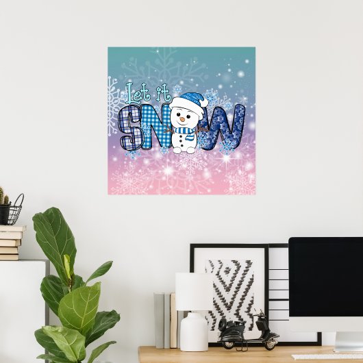 Lassen Sie es Schneeflocken Poster (Heimbüro)