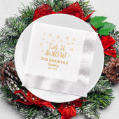 Lassen Sie es Schneeflocken Weihnachts-Familiennam Servietten Mit Folie