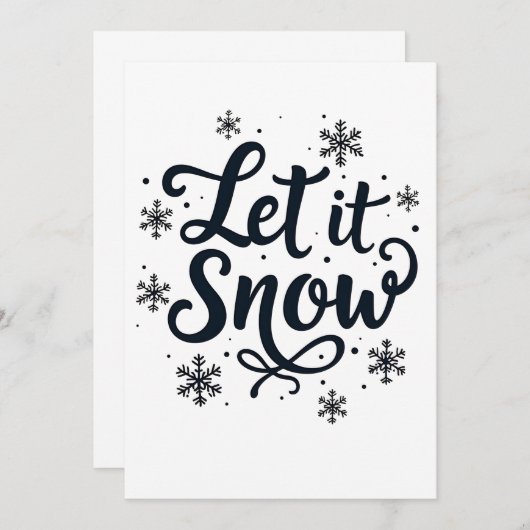 Lassen Sie es Schneeflocken Wintersaison Weihnacht Einladung (Vorne/Hinten)