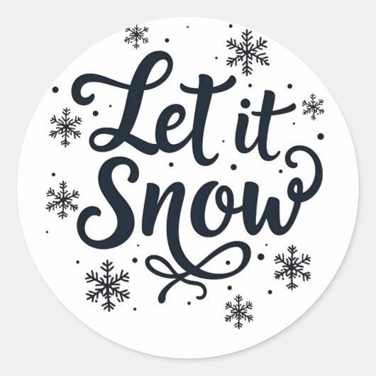Lassen Sie es Schneeflocken Wintersaison Weihnacht Runder Aufkleber (Vorderseite)