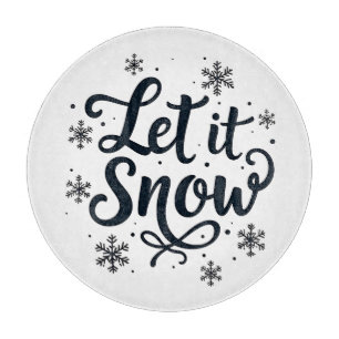 Lassen Sie es Schneeflocken Wintersaison Weihnacht Schneidebrett