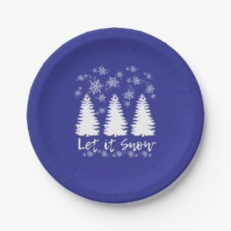 Lassen Sie es schneegearbeitete Canvas drucken Pappteller