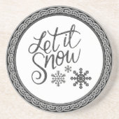 Lassen Sie es schneegrauen und weißen Sandstein Un Getränkeuntersetzer (Vorne)