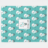 Lassen Sie es Schneemann Aquamarin Weihnachtscreme Fleecedecke (Vorderseite (Horizontal))