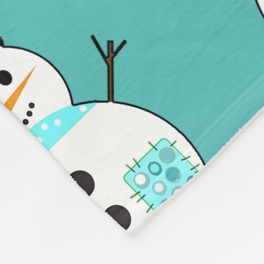 Lassen Sie es Schneemann Aquamarin Weihnachtscreme Fleecedecke (Ecke)