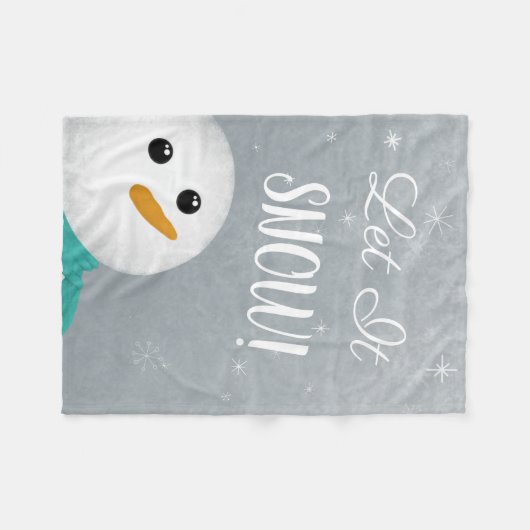 Lassen Sie es Schneemann Fleece Blanket (Vorderseite (Horizontal))