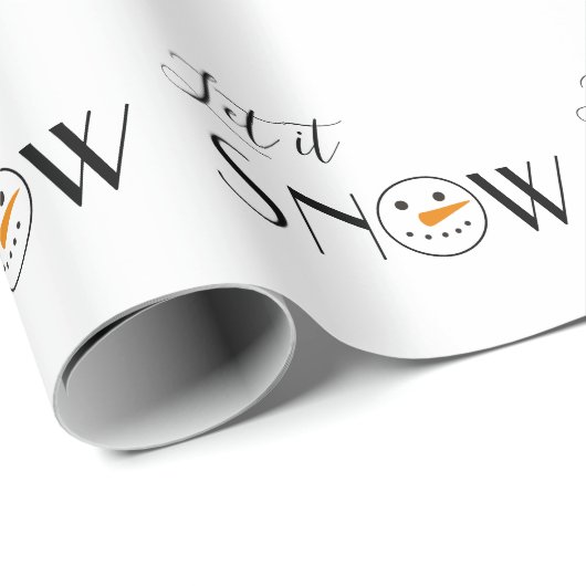 Lassen Sie es Schneemann Modern Geschenkpapier (Rolleneckpunkt)