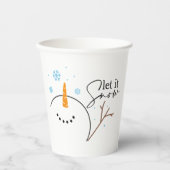Lassen Sie es Schneemann Papier Cups Pappbecher (Vorderseite)