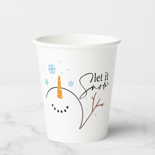 Lassen Sie es Schneemann Papier Cups Pappbecher (Vorderseite)