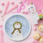 Lassen Sie es Schneemann Papier Teller (Party)