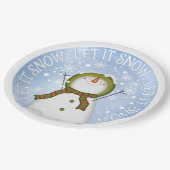 Lassen Sie es Schneemann Papier Teller (Schrägansicht)