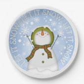 Lassen Sie es Schneemann Papier Teller (Vorderseite)