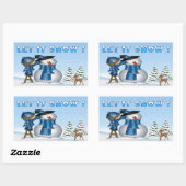 Lassen Sie es Schneemann Rectangle Stickers erahne (Blatt)