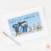 Lassen Sie es Schneemann Rectangle Stickers erahne (Umschlag)