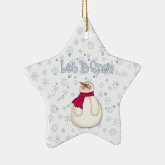Lassen Sie es Schneemann Snowboard Star Ornament (Rechts)