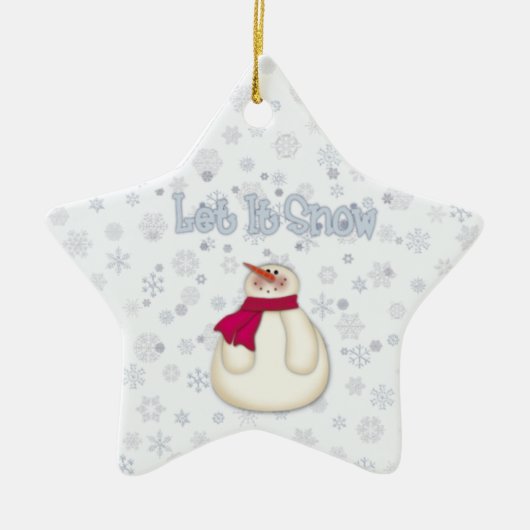 Lassen Sie es Schneemann Snowboard Star Ornament (Vorne)