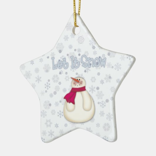 Lassen Sie es Schneemann Snowboard Star Ornament (Links)