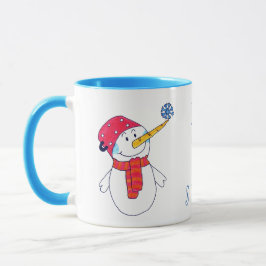 Lassen Sie es Schneemann und Schneeflocken Niedlic Tasse