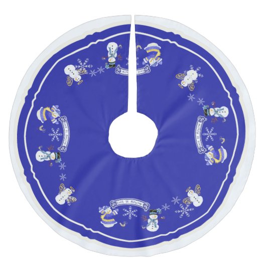 Lassen Sie es Schneemann Weihnachten Weihnachtsbau Polyester Weihnachtsbaumdecke (Vorderseite)