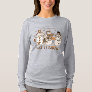 Lassen Sie es Schneemänner Weihnachten Rustikal la T-Shirt