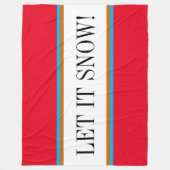 LASSEN SIE ES SCHNEEN Fest Bright Red White Stripe Fleecedecke (Vorderseite)