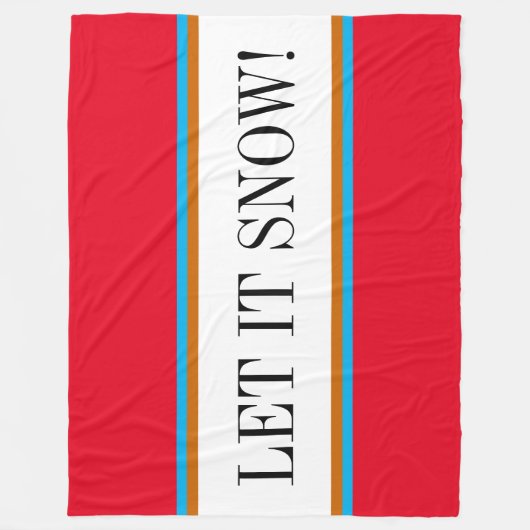 LASSEN SIE ES SCHNEEN Fest Bright Red White Stripe Fleecedecke (Vorderseite)