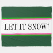 LASSEN SIE ES SCHNEEN, Helle, weiße, grüne Streife Fleecedecke (Vorderseite (Horizontal))