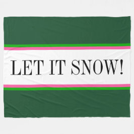 LASSEN SIE ES SCHNEEN, Helle, weiße, grüne Streife Fleecedecke