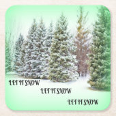 LASSEN SIE ES SCHNEEN RECHTECKIGER PAPPUNTERSETZER (Vorderseite)