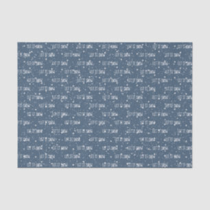 LASSEN SIE ES SCHNEEN Text auf Schnee und Sternen Seidenpapier