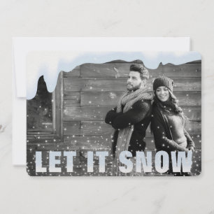 LASSEN SIE ES SCHNEEN Urlaub Foto-Karte Feiertagskarte