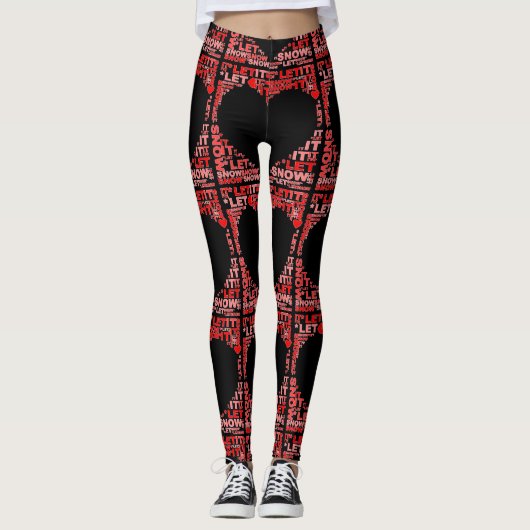 Lassen Sie es schneerot raue Leggings Ski Holiday (Vorderseite)