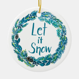 Lassen Sie es Schneeschmuck. Keramik Ornament