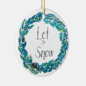 Lassen Sie es Schneeschmuck. Keramik Ornament (Rechts)