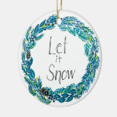 Lassen Sie es Schneeschmuck. Keramik Ornament (Links)