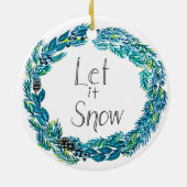 Lassen Sie es Schneeschmuck. Keramik Ornament (Hinten)