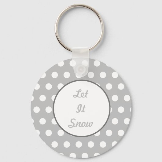 Lassen Sie es schneeweißen Schlüsselanhänger (grau (Vorderseite)