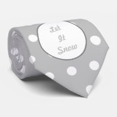 Lassen Sie es schneeweißen Tie (grau & weiß) Krawatte (Gerollt)