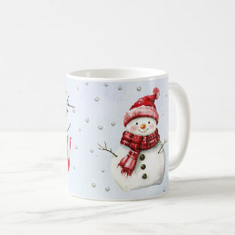 Lassen Sie es schneien niedlichen Schneemann Weihn Kaffeetasse