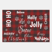 Lassen Sie es schneien rot Kariert frohe Weihnacht Geschenkpapier Set (Vorderseite)