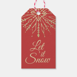 Lassen Sie es schneien - Shabby Gold Snowflake Win Geschenkanhänger