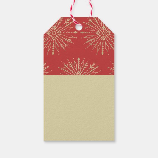 Lassen Sie es schneien - Shabby Gold Snowflake Win Geschenkanhänger (Rückseite)