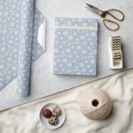 Lassen Sie es schneien - Weihnachtspapier - Blau Geschenkpapier