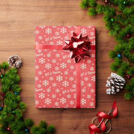 Lassen Sie es schneien - Weihnachtspapier - Rot Geschenkpapier