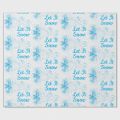 Lassen Sie es schneit blau schneeflocken weißes Mu Geschenkpapier (Flach)