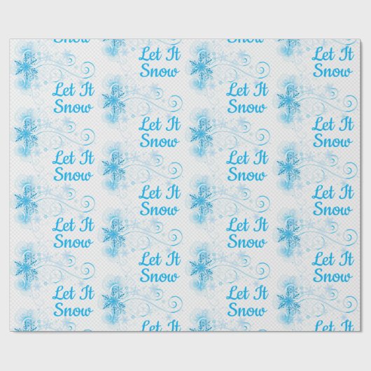 Lassen Sie es schneit blau schneeflocken weißes Mu Geschenkpapier (Flach)