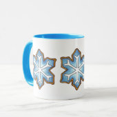 Lassen Sie es schneit blauer Weihnachten Hanukkah  Tasse (Vorderseite Links)