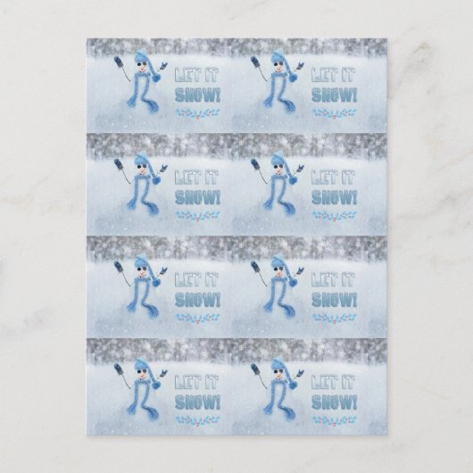 Lassen Sie es schneit Feiertagspostkarte (Vorderseite)