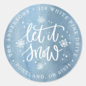 Lassen Sie es schneit | Ferien-Rücksendeadressen-A Runder Aufkleber (Vorderseite)